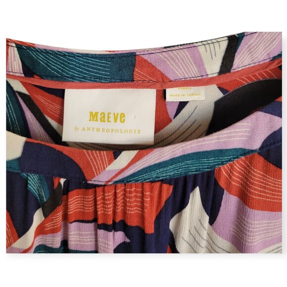 Anthropologie Maeve XS Peplum Bird Print Blouse - Picture 8 of 14